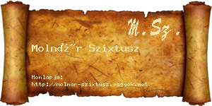 Molnár Szixtusz névjegykártya